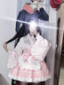 閃動(dòng)少女（SHANDONGSHAONV）洛麗塔裙子可愛(ài)蘿莉塔lolita原創(chuàng  )設計夏日萌喵洋裝和風(fēng)女仆改良連 粉色【上衣+半身裙+圍裙+腰封蝴 M 曬單實(shí)拍圖
