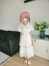 方糖姑娘少女連衣裙夏季新款初中學(xué)生夏裝高中女生大童甜美氣質(zhì)長款蛋糕裙 23227LX米白色 L 曬單實拍圖