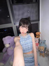 她芙（tafu）品牌女裝小香風(fēng)連衣裙女2025夏季新款粗花呢顯瘦無(wú)袖掛脖套裝短裙 藍色 L 曬單實(shí)拍圖