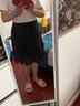 珂妃婭 雪紡短裙女半身裙夏2025新款裙子高腰百搭a字包臀裙魚(yú)尾裙 黑色 89789 4XL 曬單實(shí)拍圖
