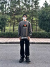 真維斯（JEANSWEST）衛(wèi)衣男女款2025重磅外套寬松加大碼休閑風(fēng)衛(wèi)衣青少年情侶學(xué)生上衣 深灰（夕陽景白） XL (推薦體重115斤-130斤左右) 曬單實(shí)拍圖