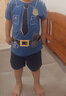 迪士尼（DISNEY）蜘蛛俠男孩睡衣夏季短袖純棉男童家居服套裝兒童綠巨人薄款空調服 警察 藍色 3碼/身高95-100cm/體重約35斤 曬單實拍圖