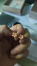 六福珠寶福滿傳家足金鎏彩花朵黃金耳釘七夕禮物 計(jì)價(jià) 021000EA 約2.76克 曬單實(shí)拍圖