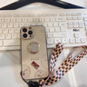 萊圳發(fā)適用于iPhone16promax手機(jī)殼全包新款防摔網(wǎng)紅水鉆帶掛繩蘋果15plus女款保護(hù)套潮牌輕奢14Pro外殼 蘋果15promax金色【帶水鉆+長(zhǎng)短繩】 曬單實(shí)拍圖