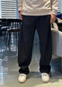 巴魯特【香蕉褲】男裝休閑長(cháng)褲男春夏季新款寬松通勤闊腿直筒顯瘦褲子 黑色 M （175/82A） 曬單實(shí)拍圖