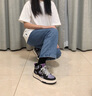 達(dá)芙妮（DAPHNE）休閑鞋女高幫厚底2024秋季新款學(xué)生女生百搭旅游aj女鞋 黑紫 37 (235mm) 標(biāo)準(zhǔn)碼 曬單實(shí)拍圖