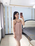 JTTCAC日本JT睡衣女士夏季薄款真絲吊帶短褲兩件套裝桑蠶絲純欲風家居服 63242香檳粉 L（建議穿著體重100-120斤 曬單實拍圖