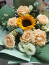 艾斯維娜鮮花速遞向日葵玫瑰花混搭花束生日禮物全國同城配送 向日葵香檳小清新 曬單實(shí)拍圖