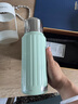 特美刻保溫杯純鈦內膽燜茶杯茶水分離泡茶杯保冷便攜車(chē)載水杯女士背帶款 薄荷綠 500ml 曬單實(shí)拍圖