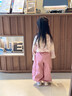 迪士尼女童套裝2025春秋季新款女孩洋氣時(shí)髦工裝褲兒童短款衛衣三件套 粉色 130 曬單實(shí)拍圖