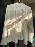 无印良品（MUJI）女式 法兰绒 立领衬衫 格子内搭 衬衣 纯棉全棉 女士秋款BCB19C1A 米白色 M 实拍图