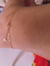 百泰首飾（BATAR JEWELLERY）生日禮物黃金腳鏈女足金鈴蘭花腳鏈5G腳環(huán)O字鏈花朵金腳鏈 鏈長約23-24厘米，2.20g 曬單實(shí)拍圖