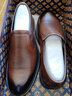老人頭皮涼鞋男夏季新款皮鞋男真皮休閑洞洞鞋鞋鏤空透氣英倫商務(wù)正裝 棕色 39 曬單實(shí)拍圖