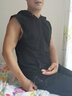 續點(diǎn)無(wú)袖衛衣背心男士運動(dòng)健身緊身修身連夏棉個(gè)性帶帽男潮牌坎肩寬肩 黑色 L 碼（112-130斤左右）修身版型 曬單實(shí)拍圖