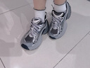 CHERY KALLY【戚薇同款】輕奢厚底老爹鞋女2025新款運(yùn)動(dòng)增高女鞋子生日禮物 灰黑色 Gray black 35 曬單實(shí)拍圖