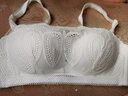 百魅纖姿 夏抹胸式防走光無(wú)鋼圈蕾絲文胸 薄厚款調整型裹胸式聚攏內衣 薄杯款 白色（無(wú)鋼圈） 80B=36B 曬單實(shí)拍圖