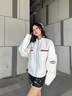 艾珠兒（Aizhuer）美式高街PU皮衣機車(chē)服女2025秋季新款設計感小眾寬松潮牌夾克外套 白色 M 曬單實(shí)拍圖