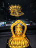 雪域印象德田汽車(chē)擺件太陽(yáng)能自動(dòng)旋轉車(chē)載車(chē)內車(chē)用中控臺儀表臺裝飾用品 金間金 曬單實(shí)拍圖