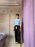 馬迪安  冰絲垂感闊腿褲女夏季新款薄高腰寬松直筒墜感拖地休閑長(cháng)褲子女 灰綠色 2XL 【125-135斤】 曬單實(shí)拍圖