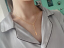 茱麗爾 黃金上上簽項鏈女足金999小金條金磚吊墜5g工藝側身鏈鎖骨鏈新款 上上簽項鏈大版 約10克 曬單實(shí)拍圖