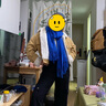LILY春新款女裝純色高級感時尚百搭氣質純色保暖圍巾披肩圍脖 409寶藍 均碼 曬單實拍圖