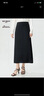 深呼吸DEEP BREATH女裝開(kāi)叉直筒通勤半裙小黑裙半身裙A200287 黑 M (3碼) 曬單實(shí)拍圖