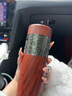 JOLEE足銀內(nèi)膽保溫杯車載商務(wù)水杯茶杯男士生日禮物高檔實(shí)用父親節(jié)定制 紅木紋+高端禮盒 380ml 曬單實(shí)拍圖