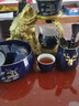 瓷牌茗茶具瓷牌茗 招財金蟾茶具套裝懶人自動(dòng)茶壺家用茶盤(pán)描金泡茶器 金蟾王獻瑞霽藍自動(dòng)7件套+道洗 曬單實(shí)拍圖