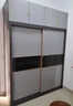 粵凱意式極簡(jiǎn)推拉門(mén)衣柜家用臥室現代簡(jiǎn)約北歐移滑門(mén)輕奢玻璃大衣柜 1.8米衣柜+頂柜 2.48米高 曬單實(shí)拍圖