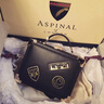 Aspinal of london【七夕節(jié)禮物】真皮手工奢侈品女包Trunk小箱子包方形單肩斜挎包 黑色光面 曬單實拍圖