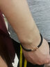 阿梵尼 18K玫瑰金手鏈男女通用紅繩轉運珠彩金 送女友 黑繩 男士 曬單實(shí)拍圖