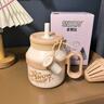 史努比（SNOOPY）保溫杯316內(nèi)膽高顏值吸管噸噸桶兒童學生大容量便攜大肚杯水分離 白色1000ML帶茶倉【貼紙+杯刷】 曬單實拍圖