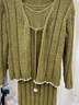 朵朵·可可秋冬季新款保暖半邊絨吊帶長(cháng)裙女外套家居服兩件套裝 苔蘚綠 M (160) 曬單實(shí)拍圖