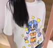 吉賽倫金玟池Minji同款星星短袖 NewJeansT恤女士夏季新款休閑上衣服 白色 S 曬單實(shí)拍圖