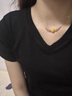 Amber Lollipop蜜蠟項(xiàng)鏈女黃琥珀鎖骨鏈小眾感頸鏈生日七夕情人節(jié)禮物送女友老婆 黃色 曬單實(shí)拍圖