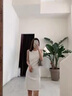 LISL AVE A顯瘦連衣裙女裙裝新款夏設(shè)計(jì)感圓領(lǐng)中長款裙子無袖OL高端晚禮服 白色 L 曬單實(shí)拍圖