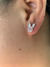 榛橙 S999足銀小兔耳釘女可愛甜美月光石螺絲耳扣簡約小眾養(yǎng)耳洞耳飾 粉色小兔耳釘螺絲款E86-1 曬單實拍圖