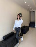 ELLE白色法式不規則大翻領(lǐng)襯衫女2024春裝新款設計感簡(jiǎn)約小眾上衣 白色 L 曬單實(shí)拍圖