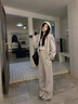 熒蒂（YINGDI）時(shí)尚休閑運動(dòng)套裝女2025春秋新款韓版顯瘦連帽衛衣休閑褲兩件套裝 米灰色 M 曬單實(shí)拍圖