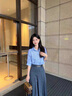 韓璐嬌（hanlujiao）連衣裙女裝2024夏季新款搭配一整套氣質(zhì)通勤穿搭職業(yè)套裝裙子夏天 襯衣+裙子配腰帶 M 曬單實拍圖