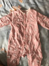 哈貝比嬰兒衣服嬰兒連體衣新生兒衣服連體睡衣初生哈衣男女寶寶爬爬服紗布輕薄透氣 粉色 60(3-6月) 曬單實(shí)拍圖