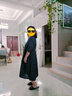 斯琴2022夏季新品女深蘭圓領(lǐng)刺繡五分袖系帶連衣裙長(cháng)裙 BBXQ00428 深蘭 L 曬單實(shí)拍圖