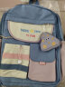 奇咔洛书包女小学生简约大容量可爱高颜值背包ins日系高中初中生双肩包 蓝色带小包 实拍图