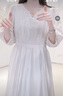 玖姿·安娜蔻優(yōu)雅氣質宋錦牡丹刺繡花卉收腰連衣裙女2025夏季新款 米黃 M 曬單實拍圖