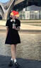 均垚黑色連衣裙裙子女夏季2025新款女裝海邊沙灘裙度假小個(gè)子顯瘦純欲 氣質(zhì)polo黑色連衣裙 均碼 【建議120斤內(nèi)】 曬單實(shí)拍圖