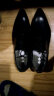 村哥牛皮休闲皮鞋男夏季商务正装男士皮鞋真皮尖头英伦婚鞋 黑色 41 实拍图
