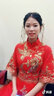 塞德勒敬酒服新娘2025秋款新款紅色旗袍結婚答謝宴晚禮服裙女顯瘦中長(cháng)款 大紅色中長(cháng)款（喇叭袖） L 曬單實(shí)拍圖