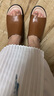 愛(ài)步愛(ài)步（ECCO）增高涼鞋 夏季粗跟涼拖 雕塑奢華222783 淺棕色22278301291 36 曬單實(shí)拍圖