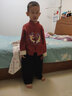 巴妮巴妮兒童長(zhǎng)袖漢服秋款中國(guó)風(fēng)兩件套春夏秋款中秋中小童男孩民族風(fēng)套裝 酒紅色春秋 110碼建議105cm 曬單實(shí)拍圖