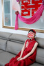 泰勒馬丁敬酒服新娘結(jié)婚新中式2025新款訂婚晨袍禮服復(fù)古風(fēng)紅色改良旗袍 F2430送腰帶 M 曬單實(shí)拍圖